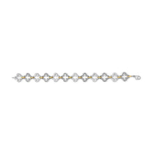 Load image into Gallery viewer, .925 Two-tone Sterling Silver 1/10 Cttw Natural Round Diamond Fashion Tennis Bracelet (I-J Color, I1-I2 Clarity) - 7"
