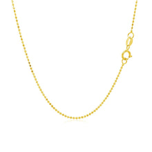 Load image into Gallery viewer, 14k Yellow Gold Diamond-Cut Bead Chain 1.0mm
