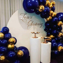 Load image into Gallery viewer, 85pcs Navy Blue Gold Balloons Garland Arch Kit Perfect Sequins Balloons For Baby Shower Wedding Birthday Party Decor Bridal showers Office Party Gender Reveals
