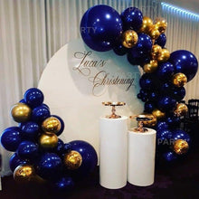 Load image into Gallery viewer, 85pcs Navy Blue Gold Balloons Garland Arch Kit Perfect Sequins Balloons For Baby Shower Wedding Birthday Party Decor Bridal showers Office Party Gender Reveals
