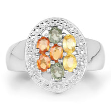 Load image into Gallery viewer, 1.54 Carat Genuine Multi Sapphire .925 Sterling Silver Ring
