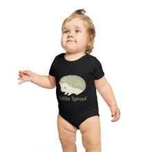 Load image into Gallery viewer, Hedgehog Short Sleeve Baby Bodysuit 'Little Sprout' Organic Cotton Gift for New Parents
