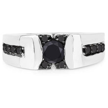 Load image into Gallery viewer, 0.83 Carat Genuine Black Diamond .925 Sterling Silver Ring
