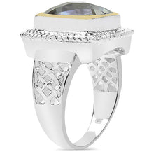 Load image into Gallery viewer, 6.31 Carat Genuine Green Amethyst &amp; White Diamond .925 Sterling Silver Ring
