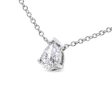 Load image into Gallery viewer, 14K White Gold 1/2 Cttw Lab Grown Pear Shape Solitaire Diamond Pendent 18" Necklace (F-G Color, VS2-SI1 Clarity)
