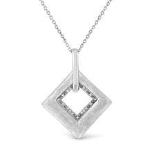 Load image into Gallery viewer, .925 Sterling Silver Pave-Set Diamond Accent Kite Shape 18" Pendant Necklace (I-J Color, I1-I2 Clarity)
