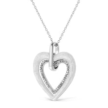 Load image into Gallery viewer, .925 Sterling Silver Prong-Set Diamond Accent Double Heart 18" Pendant Necklace (I-J Color, I1-I2 Clarity)
