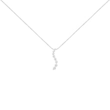 Load image into Gallery viewer, AGS Certified 14k White Gold 3.0 Cttw Baguette and Brilliant Round-Cut Diamond Journey 18" Pendant Necklace (F-G Color, I1-I2 Clarity)
