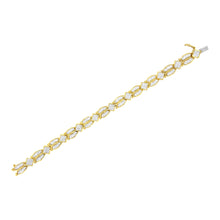 Load image into Gallery viewer, 14K Yellow Gold 8 1/5 Cttw Baguette and Princess-Cut Diamond Geometric Twist Link Bracelet (G-H Color, VS1-VS2 Clarity) - Size 7"
