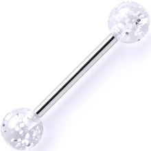 Load image into Gallery viewer, Clear Acrylic Ball Glitter Barbell Tongue Ring
