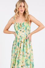 Load image into Gallery viewer, New Summer  Floral Smocked Back Ruffled Hem Maxi Cami Dress – Bohemian Elegance, Feminine, Flowy, Comfortable, Effortlessly Chic

