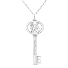 Load image into Gallery viewer, .925 Sterling Silver Diamond Accent Virgo Zodiac Key 18" Pendant Necklace (K-L Color, I1-I2 Clarity)

