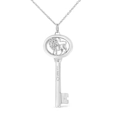 Load image into Gallery viewer, .925 Sterling Silver Diamond Accent Virgo Zodiac Key 18" Pendant Necklace (K-L Color, I1-I2 Clarity)
