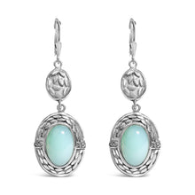 Load image into Gallery viewer, .925 Sterling Silver Chalcedony Diamond Accent Drop and Dangle Earring (K-L Color, I1-I2 Clarity)
