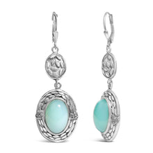Load image into Gallery viewer, .925 Sterling Silver Chalcedony Diamond Accent Drop and Dangle Earring (K-L Color, I1-I2 Clarity)
