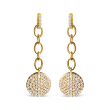 Load image into Gallery viewer, 14K Yellow Gold 1.0 Cttw Diamond Chain Cluster Dangle Chain Earrings (I-J Color, I1-I2 Clarity)
