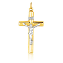 Load image into Gallery viewer, 14k Two Tone Gold Cross Pendant
