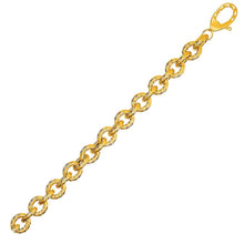 Load image into Gallery viewer, Textured Oval Link Bracelet in 14k Yellow Gold
