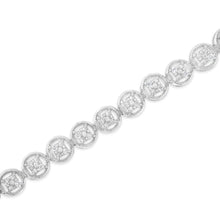 Load image into Gallery viewer, 14K Rose Gold Over .925 Sterling Silver 1/4 Cttw Diamond 7" Open Circle Wheel Link Tennis Bracelet (I-J Color, I2-I3 Clarity)
