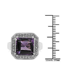 Load image into Gallery viewer, 4.91 Carat Genuine Amethyst &amp; White Topaz .925 Sterling Silver Ring
