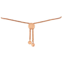 Load image into Gallery viewer, 14K Rose Gold Plated .925 Sterling Silver Diamond Accent Circle and Heart Link Adjustable 6â€-10â€ Bolo Bracelet
