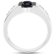 Load image into Gallery viewer, 0.56 Carat Genuine Black Diamond and White Diamond .925 Sterling Silver Ring
