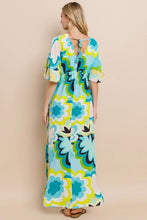 Load image into Gallery viewer, Floral Printed Slit Maxi Dress For Women – Summer Floral Maxi Dress, Elegant Slit Maxi Dress, Feminine Floral Dress, Romantic Floral Dress, Chic Summer Maxi Dress, Vibrant Slit Dress, Sophisticated Floral Dress
