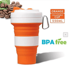 Load image into Gallery viewer, Camping Coffe Adjustable sizes Multi-colors New Collapsible Silicone Coffee Cup Mug Reusable High Temperature Water Cup Outdoor Travel 550ml
