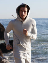 Load image into Gallery viewer, Men's Henley Style Bamboo Viscose Fleece Hoodie
