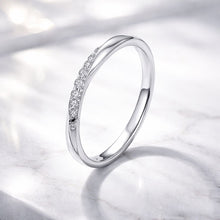 Load image into Gallery viewer, 925 Sterling Silver Pavé Set CZ Platinum Plated Ring Size 6 for Women
