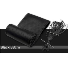 Load image into Gallery viewer, Genuine Leather Car Steering Wheel Cover Soft Anti slip Steering-Wheel Braid Cowhide Braid With Needles Thread Leather Steering Wheel Cover Heavy Duty Pure Cowhide Steering Wheel Cover, Genuine Leather Steering Wheel Cover (Copy)
