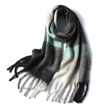 Load image into Gallery viewer, New Luxury Winter Soft Head Wraps Plaid Scarf Shawls Cashmere  Warm Cashmere Scarves Rainbow For Women
