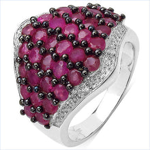 Load image into Gallery viewer, 2.76 Carat Genuine Ruby &amp; White Topaz .925 Sterling Silver Ring
