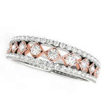 Load image into Gallery viewer, 14k White And Rose Gold Diamond Band (3/8 cttw)
