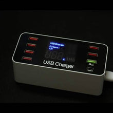 Load image into Gallery viewer, 8A40W Charger Adapter Type C Hubs Quick Charge 3.0 USB Multi Port USB Charger Dock Station LCD Display with Smart Identification

