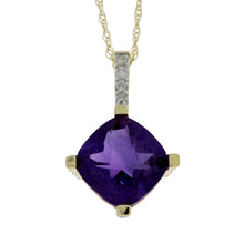 Load image into Gallery viewer, Amethyst Diamond Fashion Pendants 10KT Yellow Gold
