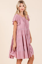 Load image into Gallery viewer, Lace Detail Ruffled Button Down Tiered Dress For Women – Romantic, Fluttering, Delicate, Feminine &amp; Elegant Design

