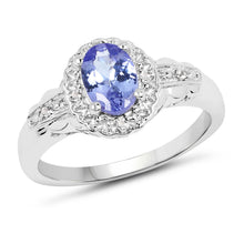 Load image into Gallery viewer, 2.46 Carat Genuine Tanzanite and White Topaz .925 Sterling Silver 3 Piece Jewelry Set (Ring, Earrings, and Pendant w/ Chain)

