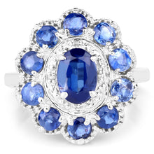 Load image into Gallery viewer, 2.47 Carat Genuine Kyanite &amp; White Topaz .925 Sterling Silver Ring
