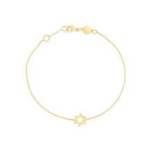Load image into Gallery viewer, 14k Yellow Gold Star of David Bracelet
