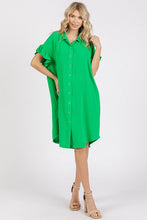 Load image into Gallery viewer, Button Down Flounce Sleeve Dress with Pockets – Casual, Comfortable, Feminine and Functional Dress with Button Front and Flounce Sleeves
