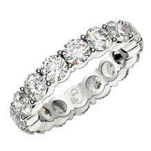 Load image into Gallery viewer, Round Cut Lab Grown Diamond Eternity Ring in 14k White Gold (4 cttw FG/VS2)
