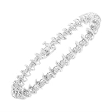 Load image into Gallery viewer, .925 Sterling Silver 1 cttw Prong-Set Diamond Link Bracelet (I-J, I1-I2) - 7.25"
