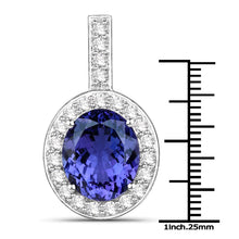 Load image into Gallery viewer, 10.15 Carat Genuine Tanzanite and White Diamond 18K White Gold Pendant
