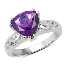 Load image into Gallery viewer, 2.71 Carat Genuine Amethyst and White Topaz .925 Sterling Silver Ring
