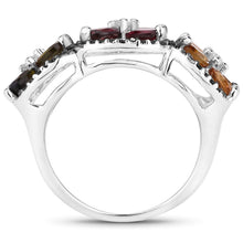 Load image into Gallery viewer, 8.38 Carat Genuine Multi Tourmaline .925 Sterling Silver Ring
