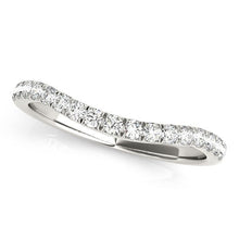 Load image into Gallery viewer, 14k White Gold Pave Set Round Diamond Curved Wedding Band (1/4 cttw)
