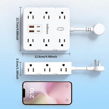Load image into Gallery viewer, 16-in-1 Power Strip – 12 AC Outlets &amp; 4 USB Ports, White
