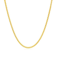 Load image into Gallery viewer, 14k Yellow Gold Round Wheat Chain 1.5mm
