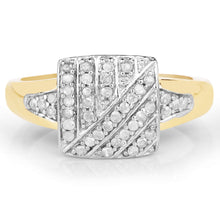 Load image into Gallery viewer, 14K Yellow Gold Plated 0.23 Carat Genuine White Diamond .925 Sterling Silver Ring
